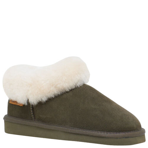 Hush Puppies | Lily | Dark Olive | Women's Lambswool Slippers ...